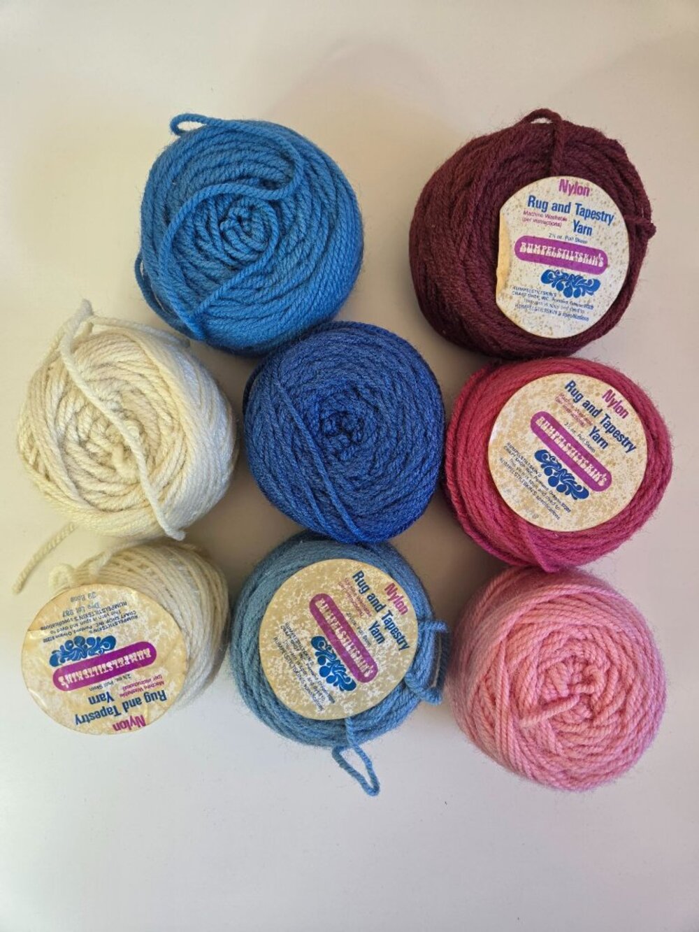 Vtg Rumpelstiltskins Rug & Tapestry Yarn Lot Bundle Nylon Yarn Pull Skeins